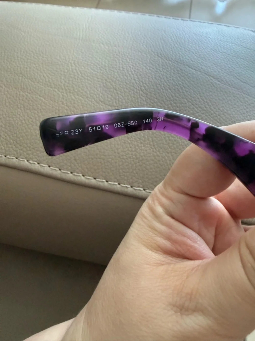 Prada Purple and Teal Patterned Sunglass Temples - Picture 5 of 7